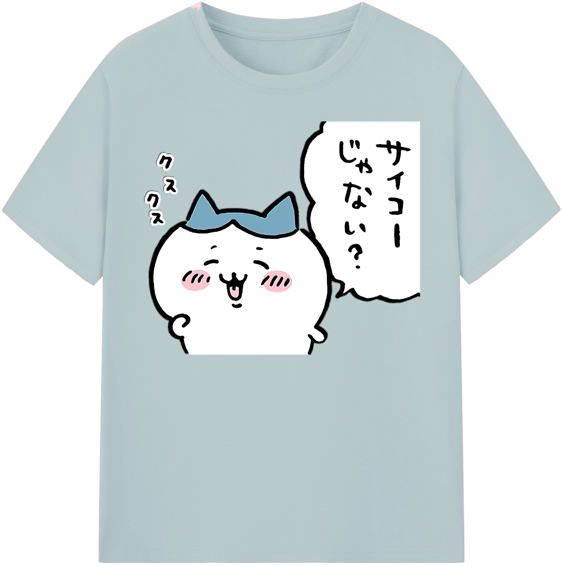 （画像用） ちいかわ ハチワレ Chii-kawa hachiware 綿100％半袖Tシャツ（フロントプリント）